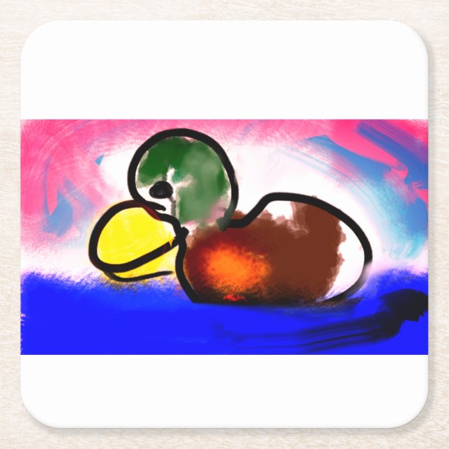 Posavasos Cuadrado De Papel Día del padre feliz (Anverso)