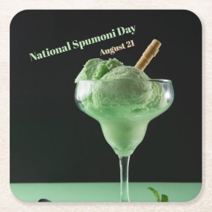 Posavasos Cuadrado De Papel Día Nacional del Spumoni