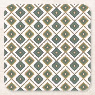 Posavasos Cuadrado De Papel Diamante en verde