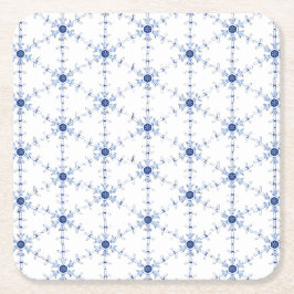 Posavasos Cuadrado De Papel Diamond Snowflake Pattern
