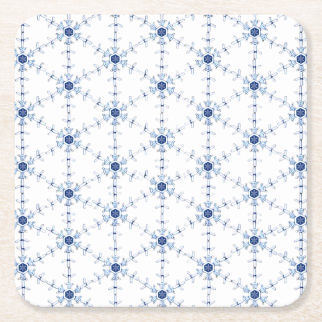 Posavasos Cuadrado De Papel Diamond Snowflake Pattern (Anverso)