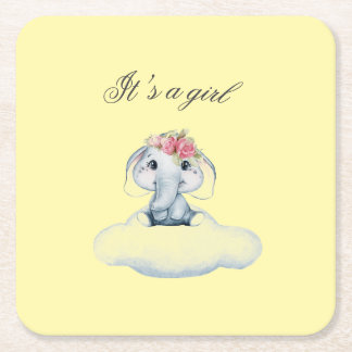 Posavasos Cuadrado De Papel Días soñados con Rosie the Elephant.