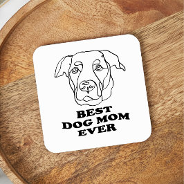 Posavasos Cuadrado De Papel Dibujo manual personalizado de perro de Labrador