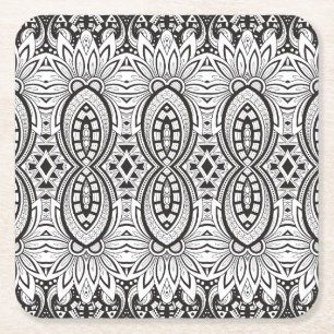 Posavasos Cuadrado De Papel Dibujo tribal inspirado
