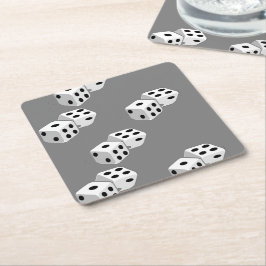 Posavasos Cuadrado De Papel Dices en gris