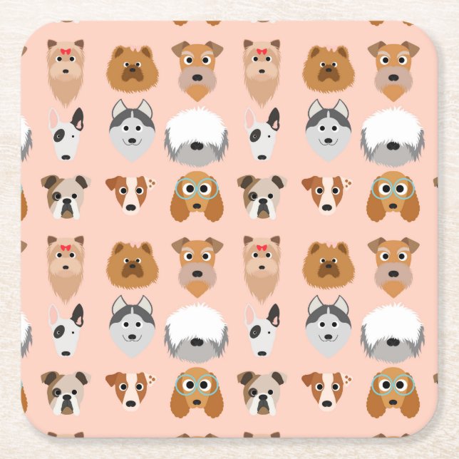 Posavasos Cuadrado De Papel Diggity Do Dog (Anverso)