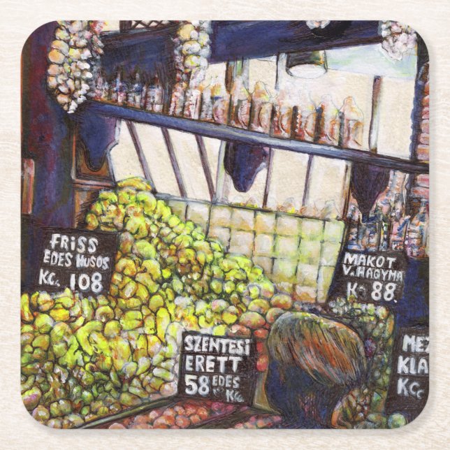 Posavasos Cuadrado De Papel Dimensiones de la curiosidad (Anverso)