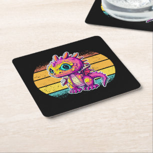 Posavasos Cuadrado De Papel Dinosaurio bebé adorable Alegría Jurásica
