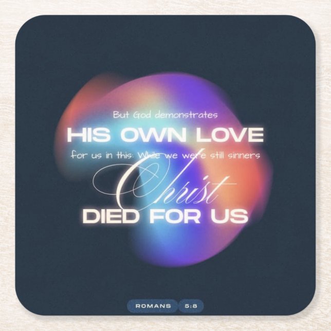Posavasos Cuadrado De Papel Dios demuestra su amor (Anverso)