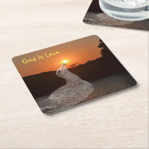 Posavasos Cuadrado De Papel Dios es amor