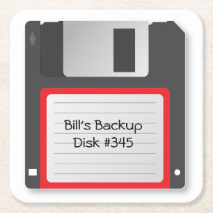 Posavasos Cuadrado De Papel Disco de disquete de 1.4 kb de edad escolar