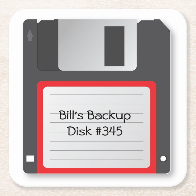 Posavasos Cuadrado De Papel Disco de disquete de 1.4 kb de edad escolar (Anverso)