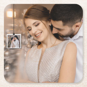 Posavasos Cuadrado De Papel Diseñar su propio Collage de fotos 2