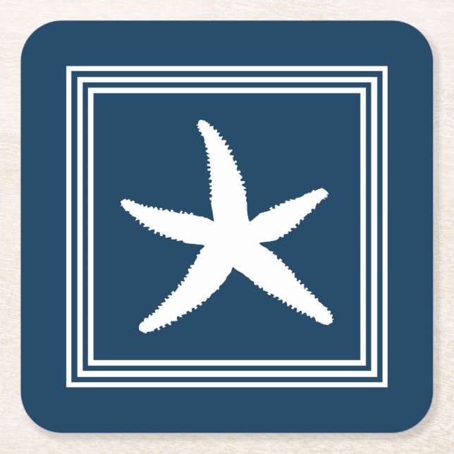 Posavasos Cuadrado De Papel Diseño acuático (Anverso)