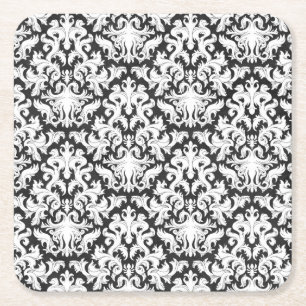 POSAVASOS CUADRADO DE PAPEL DISEÑO BLANCO Y NEGRO