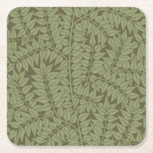 Posavasos Cuadrado De Papel Diseño Clásico Art Nouveau de Rama de William Morr