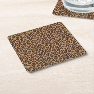 Posavasos Cuadrado De Papel Diseño clásico de la serie Leopard 12