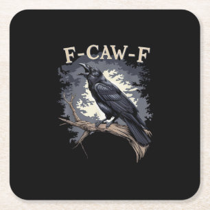 Posavasos Cuadrado De Papel Diseño creativo y casual de ave F Caw F divertido