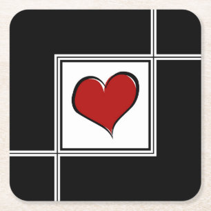 Posavasos Cuadrado De Papel Diseño de amor