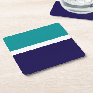 Posavasos Cuadrado De Papel Diseño de bloque de color de la plancha azul verde
