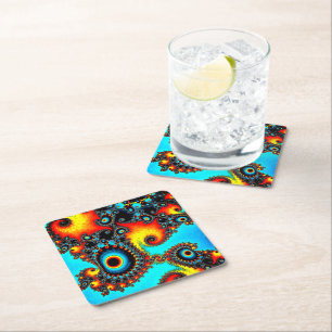 Posavasos Cuadrado De Papel Diseño de círculo