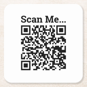 Posavasos Cuadrado De Papel Diseño de código QR
