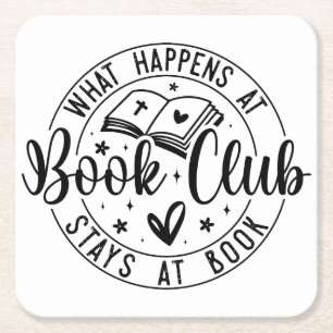 Posavasos Cuadrado De Papel Diseño de Fun Book Club