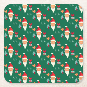 Posavasos Cuadrado De Papel Diseño de Jolly Santa Navidades