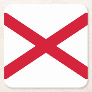 Posavasos Cuadrado De Papel Diseño de la bandera del estado de Alabama