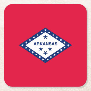 Posavasos Cuadrado De Papel Diseño de la bandera del estado de Arkansas