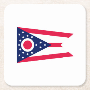 Posavasos Cuadrado De Papel Diseño de la bandera del estado de Ohio