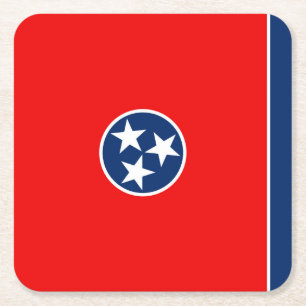 Posavasos Cuadrado De Papel Diseño de la bandera del estado de Tennessee