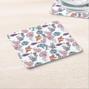 Posavasos Cuadrado De Papel Diseño de la serie de composición de acuarela subm