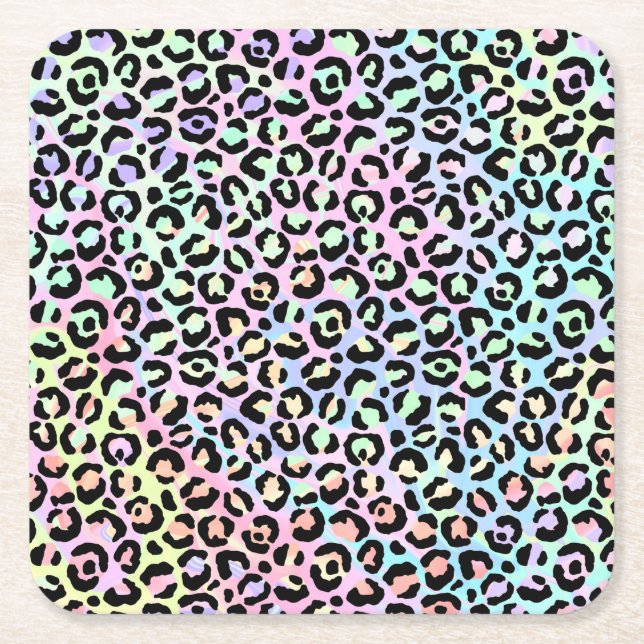 Posavasos Cuadrado De Papel Diseño de la serie de leopardo irlandés 5 (Anverso)