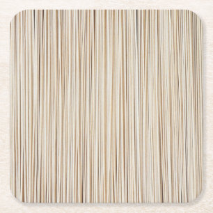 Posavasos Cuadrado De Papel Diseño de líneas marrón abstractas y simples