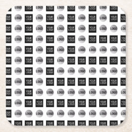 Posavasos Cuadrado De Papel Diseño de patrón de logotipo geométrico 2