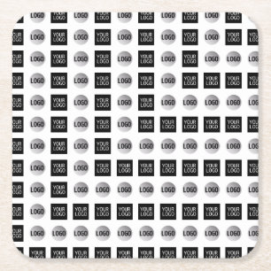 Posavasos Cuadrado De Papel Diseño de patrón de logotipo geométrico 2