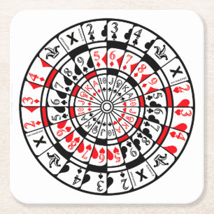 Posavasos Cuadrado De Papel Diseño de tarjeta de diana de coaster
