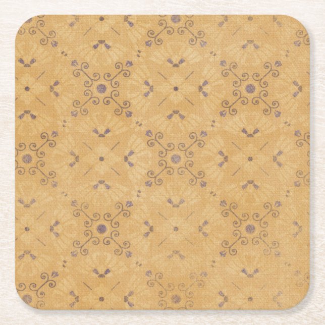 Posavasos Cuadrado De Papel Diseño de vintage (Anverso)