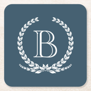 Posavasos Cuadrado De Papel Diseño del monograma