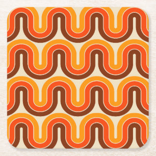 Posavasos Cuadrado De Papel Diseño geométrico de estilo 70