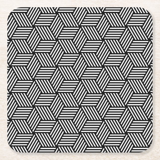 Posavasos Cuadrado De Papel Diseño geométrico del arte del modelo (Anverso)