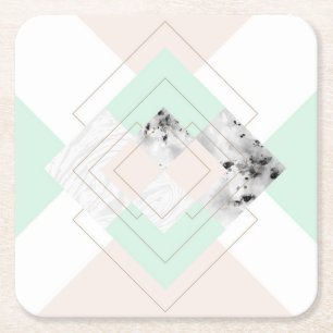 Posavasos Cuadrado De Papel Diseño geométrico del estilo moderno