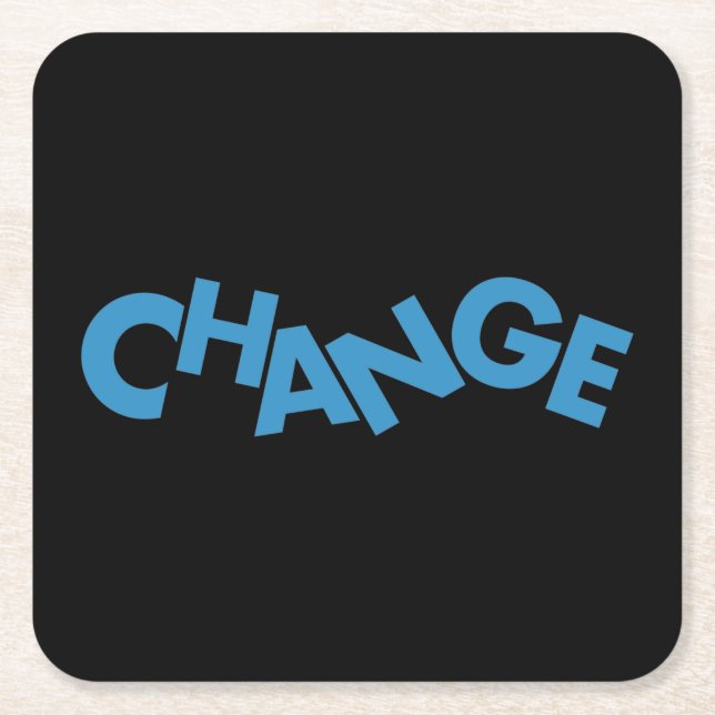 Posavasos Cuadrado De Papel Diseño gráfico moderno, creativo y lúdico del Camb (Anverso)