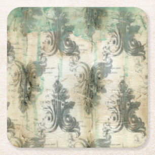 Posavasos Cuadrado De Papel Diseño moderno de la flor de lis