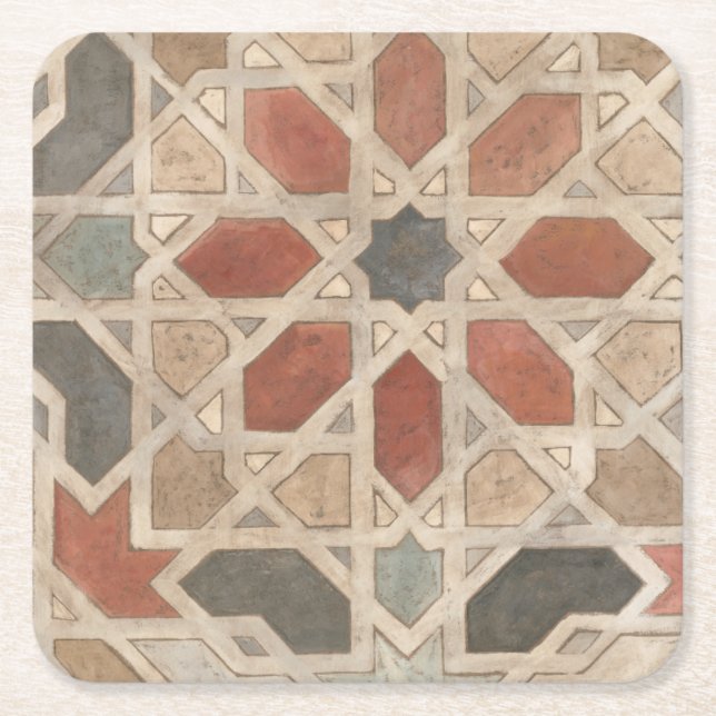 Posavasos Cuadrado De Papel Diseño No-Embellecido II de Marrakesh (Anverso)