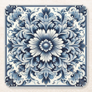 Posavasos Cuadrado De Papel Diseño portugués