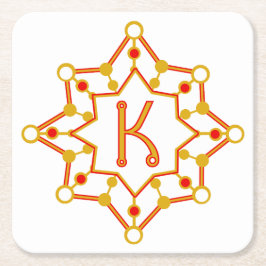 Posavasos Cuadrado De Papel Diseño retro a mediados del siglo