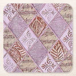 Posavasos Cuadrado De Papel Diseños De Diamantes En Rosa