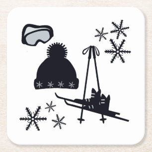 Posavasos Cuadrado De Papel Diseños de nieve de diferentes ítems
